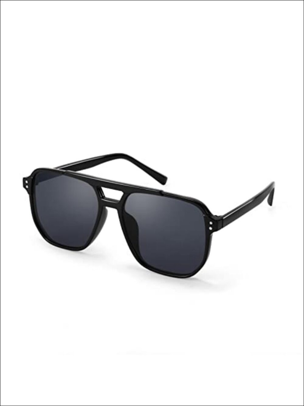 Retro Square Aviator Sunglasses 70s Vintage Double Beam Flat Lens UV400